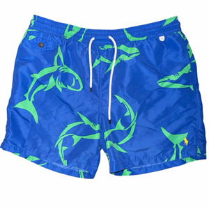 Polo Ralph Lauren Shark Swim Trunks Men’s XXL Blue Green Swim Shorts